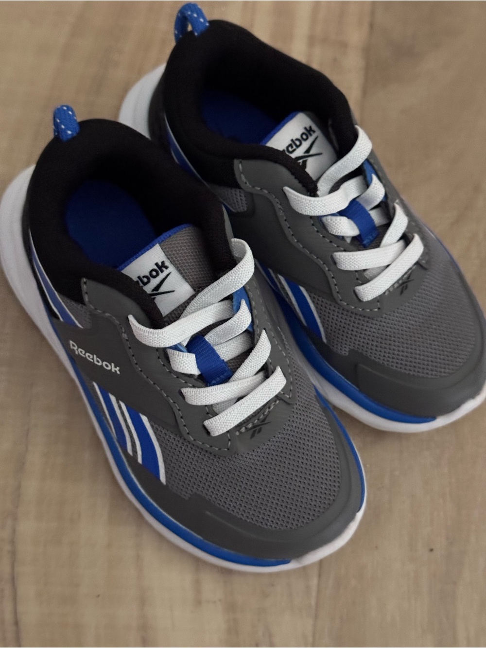 Reebok Kids Gray and Blue Lightweight Sneakers